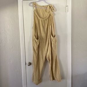 Free People cotton jumpsuit size large Boho style